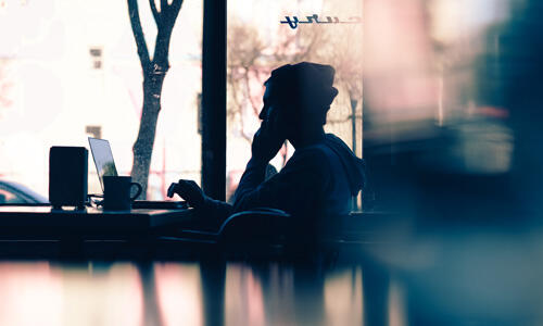 Student at a coffeeshop